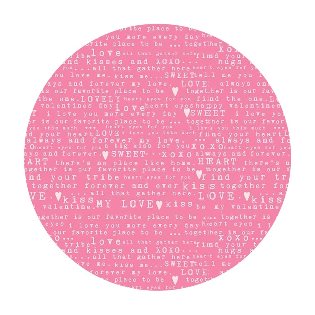 1 meter left! - Love Text in Pink - Sending Love Collection - Riley Blake Designs