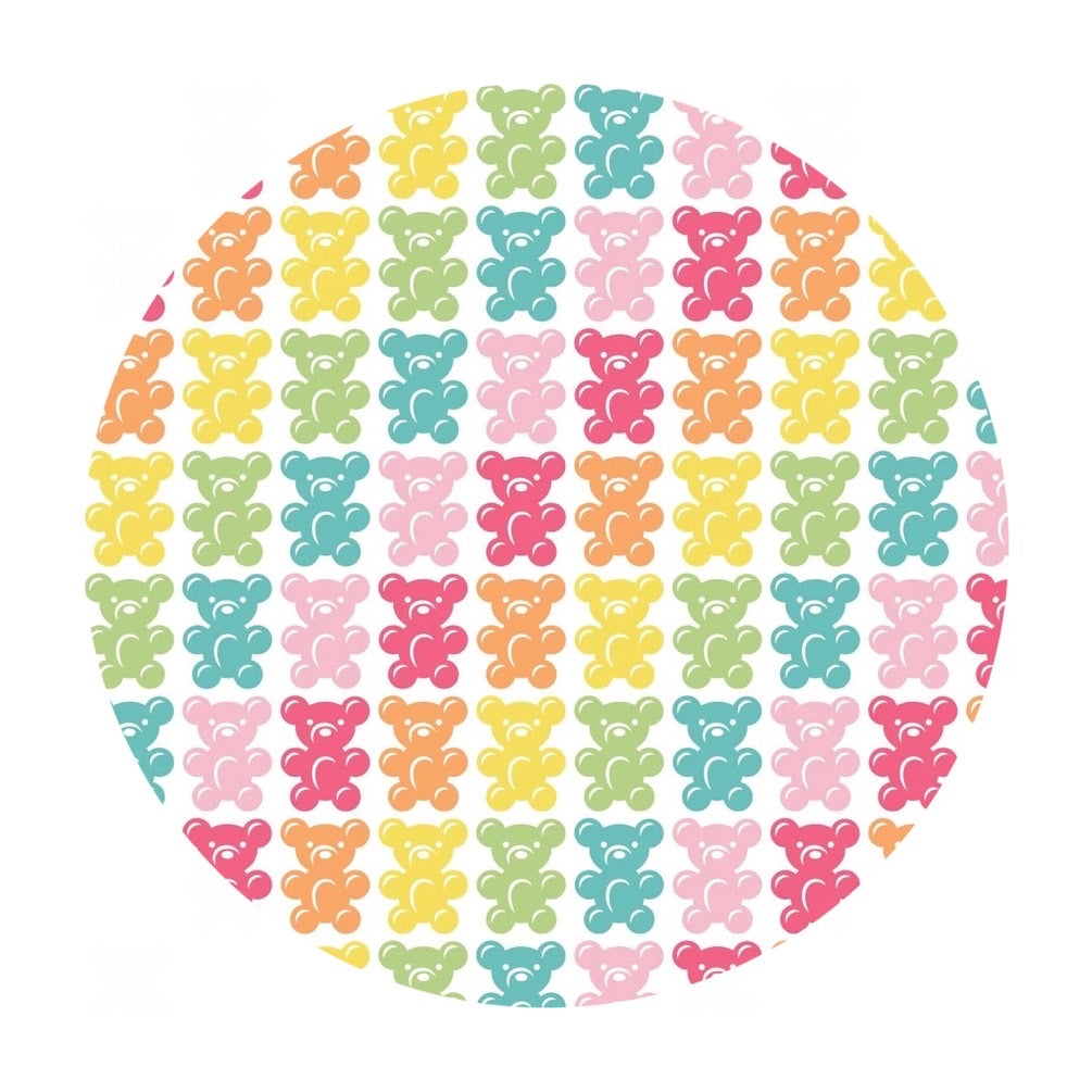 Bright Gummy Bears on White - Be The Rainbow Collection - Camelot Fabrics