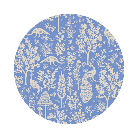 1.5 meters left! - Menagerie Silhouette in Blue Cotton - Camont Collection by Rifle Paper Co. - Cotton + Steel Fabrics