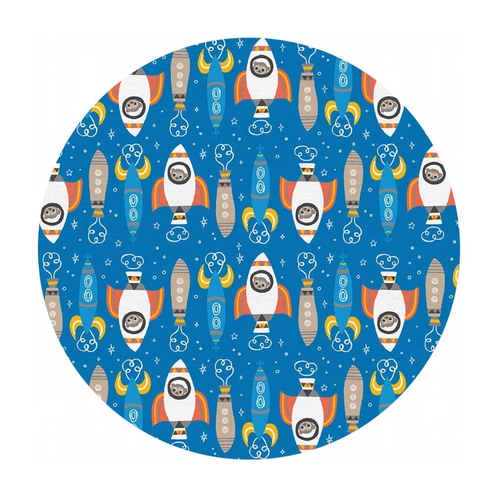 Spaceships in Blue - Space Monkey Collection - Paintbrush Studio Fabrics