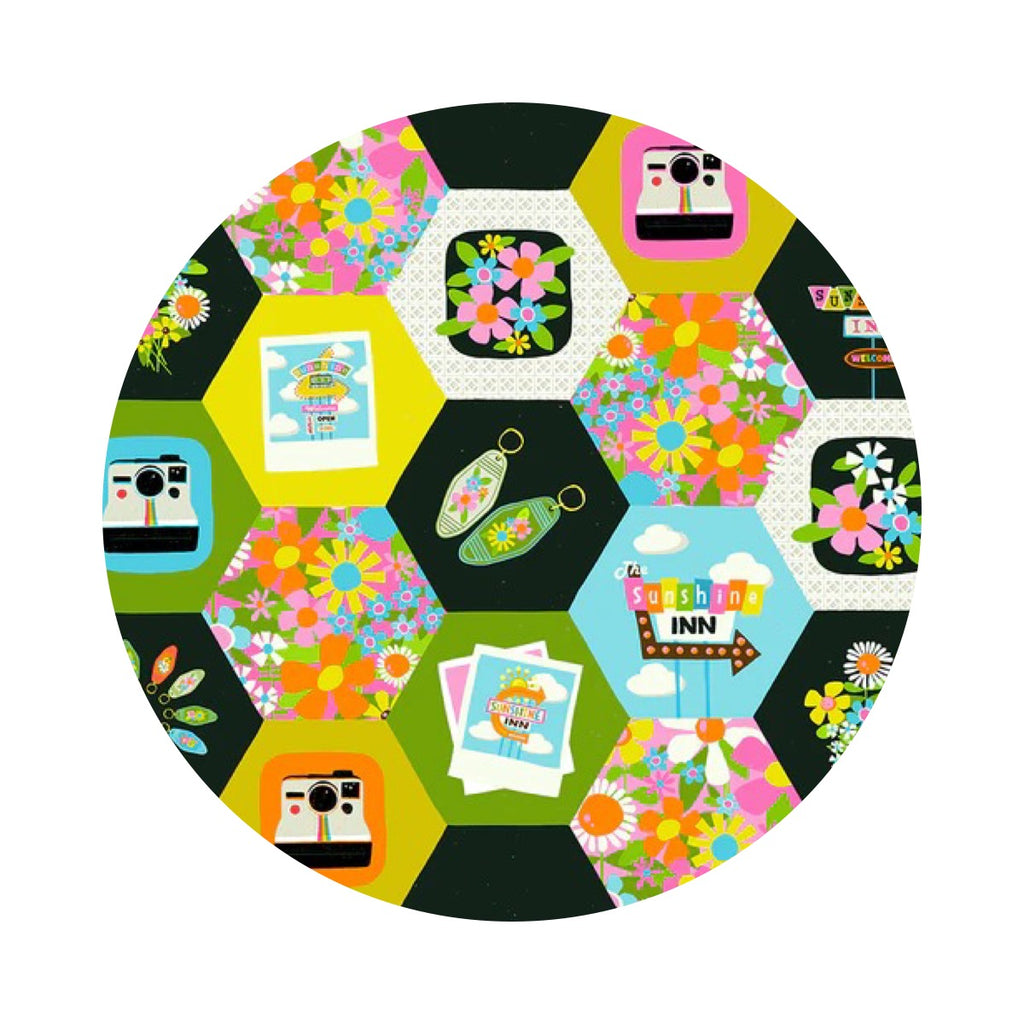 Hexagons Panel - Sunshine Inn Collection - Paintbrush Studio Fabrics