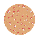 1.5 meters left! - Mushrooms on Light Rust - Evergreen Collection - Lewis & Irene Fabrics