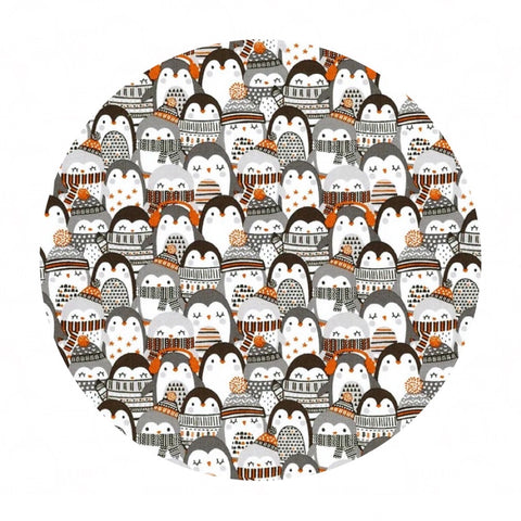 Cozy Penguin Stack in Multi - Penguin Paradise Collection - Camelot Fabrics