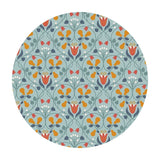 1.5 meters left! - Floral Pears with Copper Metallic on Light Blue - Wintertide Collection - Lewis & Irene Fabrics