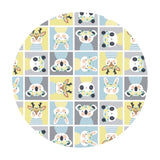 Playful Animal Block in Yellow Flannel - Printed Flannel Collection - Camelot Fabrics
