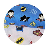 Justice League Boy Editorial in Blue - Character Nursery Collection - Camelot Fabrics