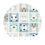 2.5 meters left! - Playful Animal Block in Cotton - Floral Menagerie Collection - Camelot Fabrics