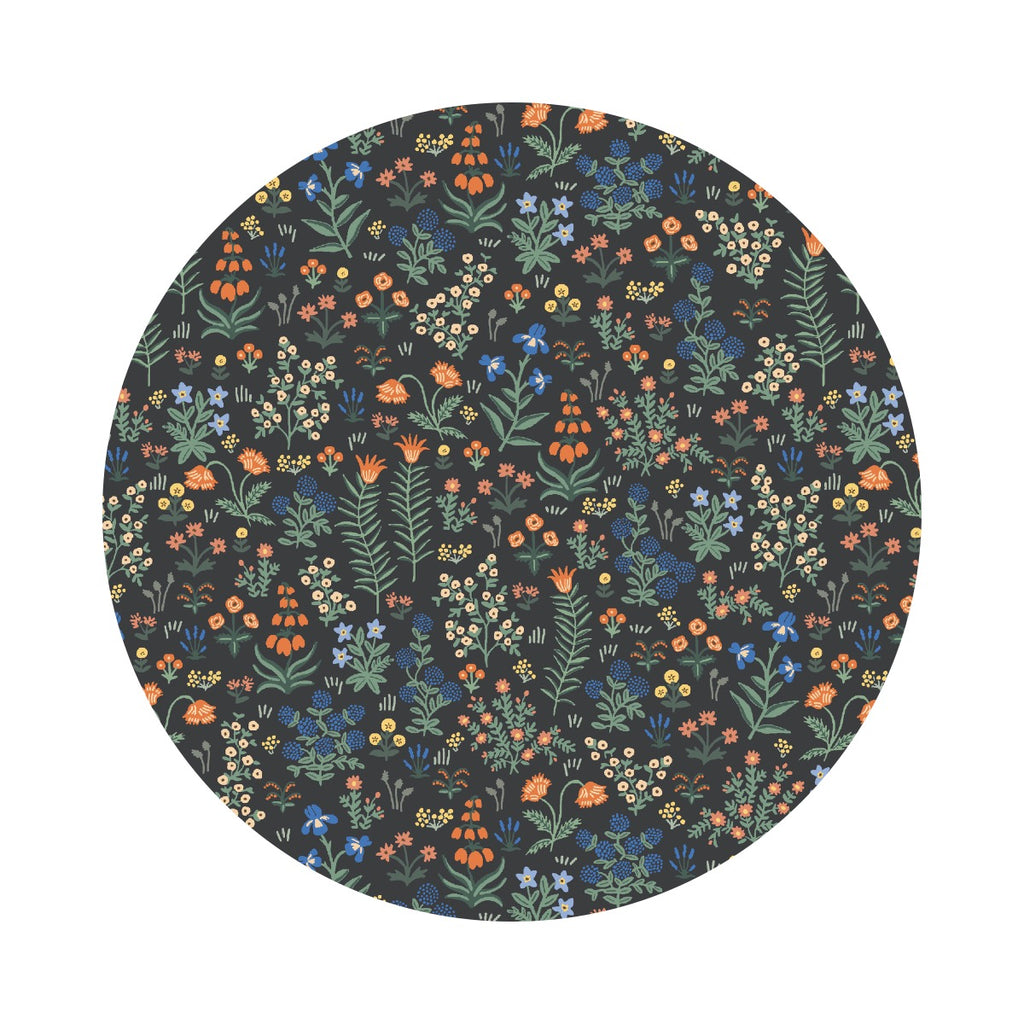 Menagerie Garden in Black Cotton - Camont Collection by Rifle Paper Co. - Cotton + Steel Fabrics