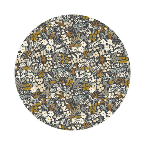 Meadow in Gray Cotton with Metallic - Bon Voyage Collection by Rifle Paper Co. - Cotton + Steel Fabrics