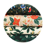 .5 meters left! - Mistletoe in Evergeen Unbleached Canvas - Holiday Classics by Rifle Paper Co. - Cotton + Steel Fabrics