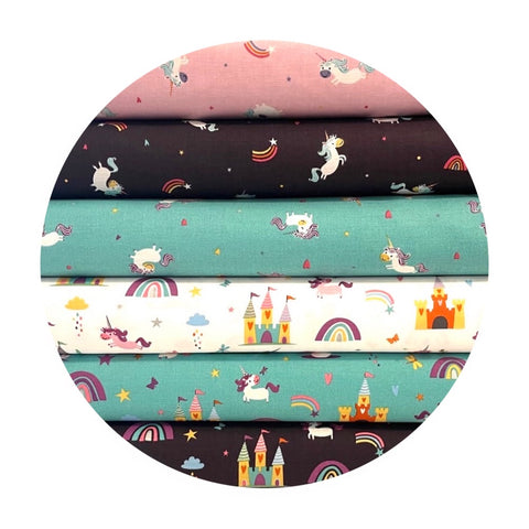 6 Piece Half Meter Bundle - Unicorn Kingdom Collection - Riley Blake Designs