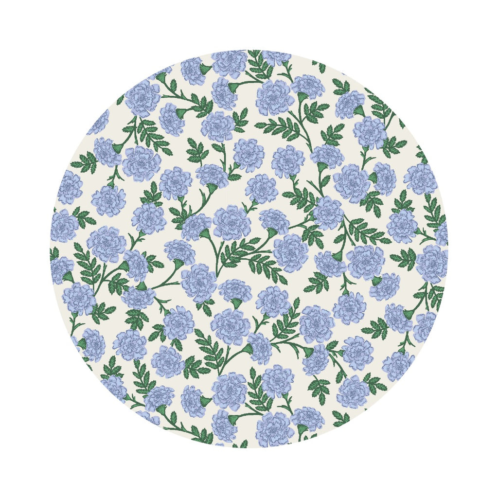 4.5 meters left! - Dianthus in Blue - Bramble by Rifle Paper Co. - Cotton + Steel Fabrics