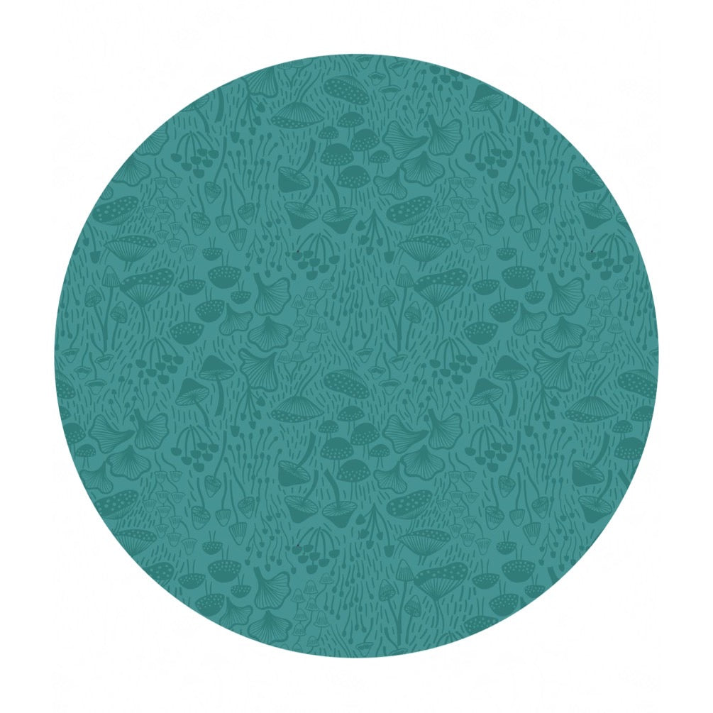 Fantastic Fungi on Teal - Enchanted Collection - Lewis & Irene Fabrics