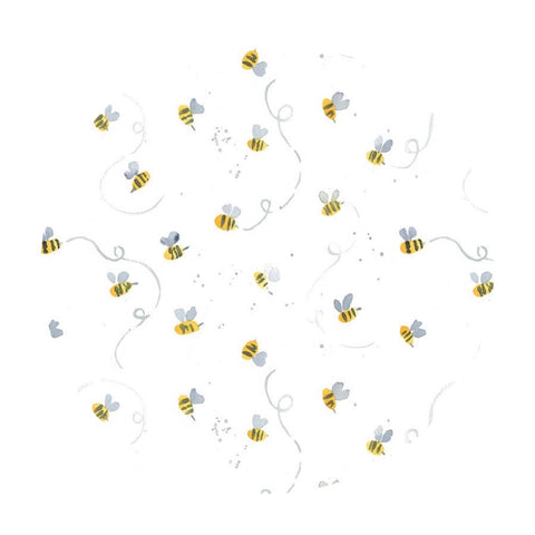 1.5 meters left! - Busy Bees in White - Meant to Bee Collection - Dear Stella Fabrics