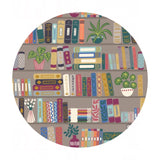 2 meters left! - Book Shelves on Warm Brown - Bookworm Collection - Lewis & Irene Fabrics