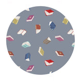 Books on Gray - Bookworm Collection - Lewis & Irene Fabrics