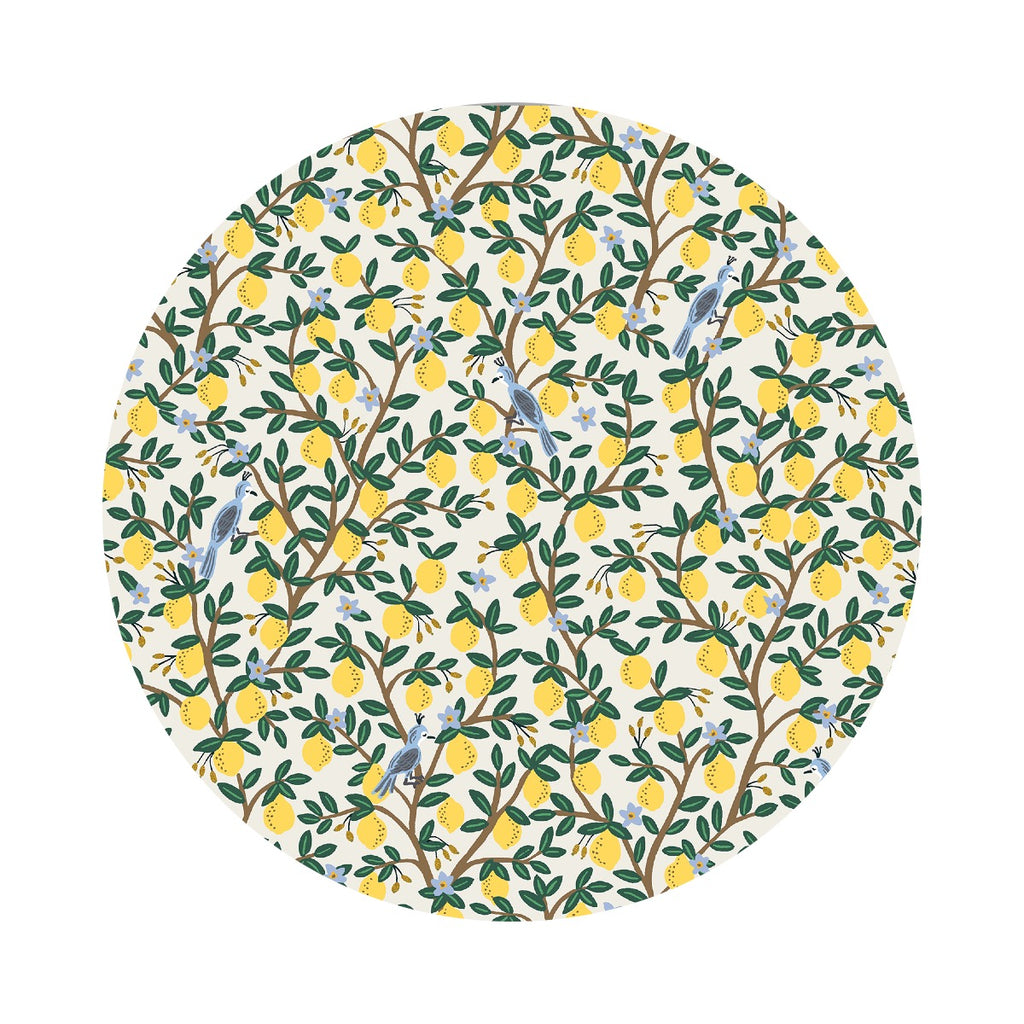 Lemon Grove in Cream Cotton with Gold Metallic - Camont Collection by Rifle Paper Co. - Cotton + Steel Fabrics