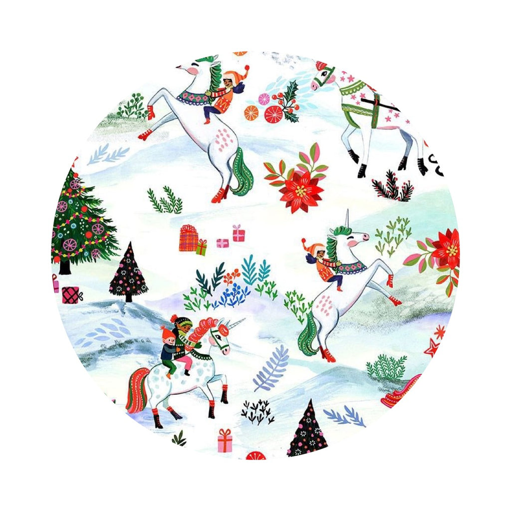1 meter left! - Holiday Unicorns - Fantastical Holiday Collection - Dear Stella Fabrics