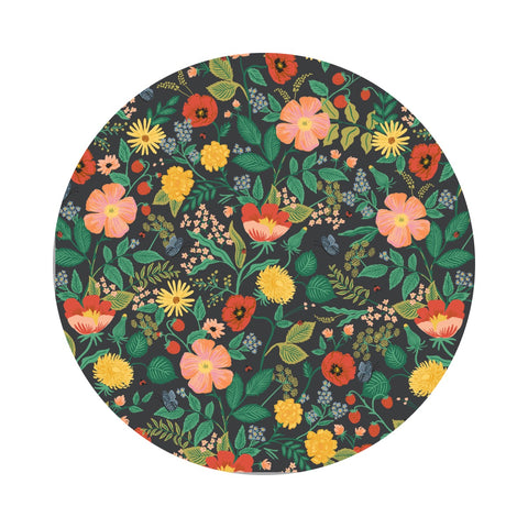 3.5 meters left! - Poppy Fields in Black Cotton - Camont Collection by Rifle Paper Co. - Cotton + Steel Fabrics