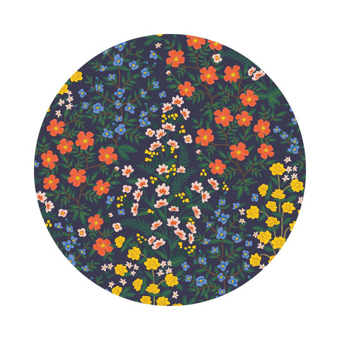 Wildwood Garden in Navy Canvas - Camont Collection by Rifle Paper Co. - Cotton + Steel Fabrics
