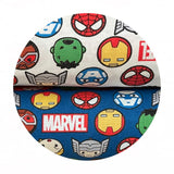 Faces & Logos in Blue -  Marvel Kawaii 2 Collection - Camelot Fabrics