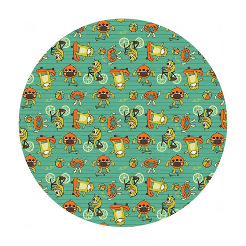 2 meters left! - Monsters in Light Green - Have Fun, Stay Safe! Collection - Paintbrush Studio Fabrics