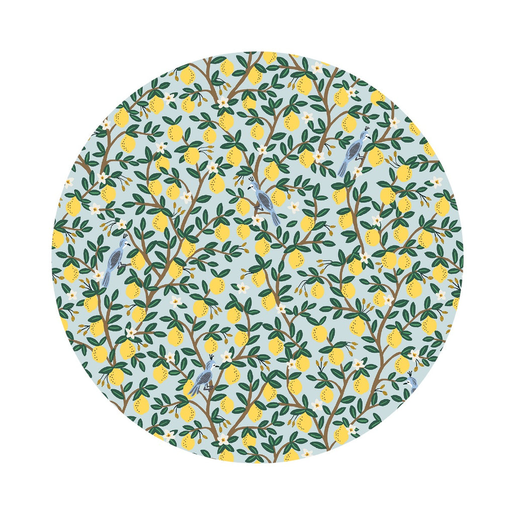 Lemon Grove in Mint Cotton with Gold Metallic - Camont Collection by Rifle Paper Co. - Cotton + Steel Fabrics