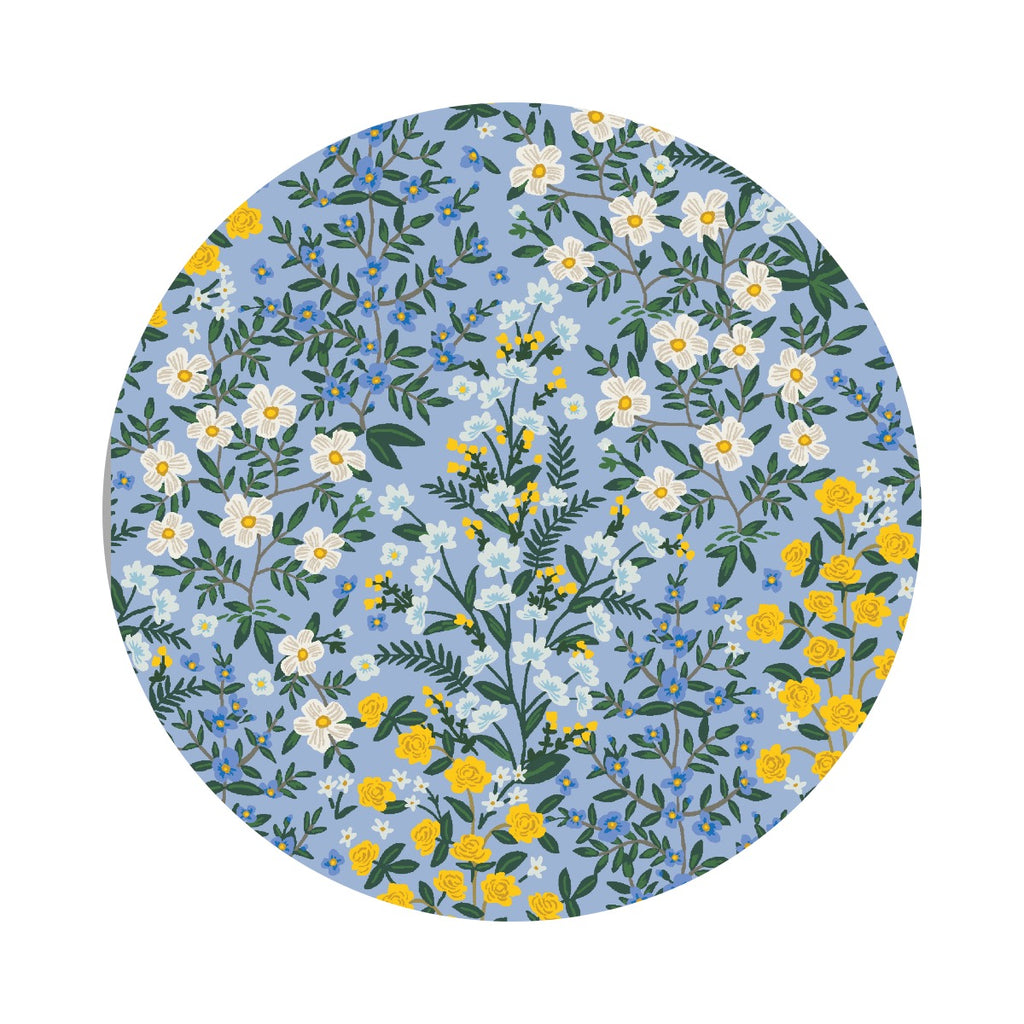 2 meters left! - Wildwood Garden in Blue Cotton - Camont Collection by Rifle Paper Co. - Cotton + Steel Fabrics