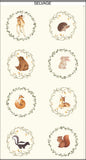 Skunk & Friends 24" Panel in Cream - Little Fawn Celebration Collection - Dear Stella Fabrics
