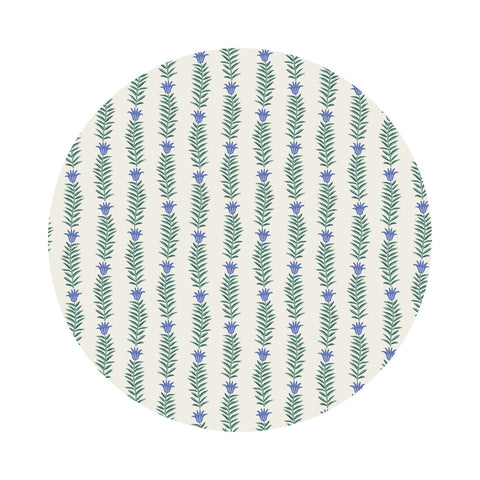 4 meters left! - Eden in Blue on Cream Cotton - Camont Collection by Rifle Paper Co. - Cotton + Steel Fabrics