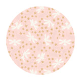 Light Pink Floral Fairies with Silver Metallic - Fairy Clocks Collection - Lewis & Irene Fabrics