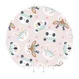 Animal Flower Crowns in Blush - Floral Menagerie Collection - Camelot Fabrics