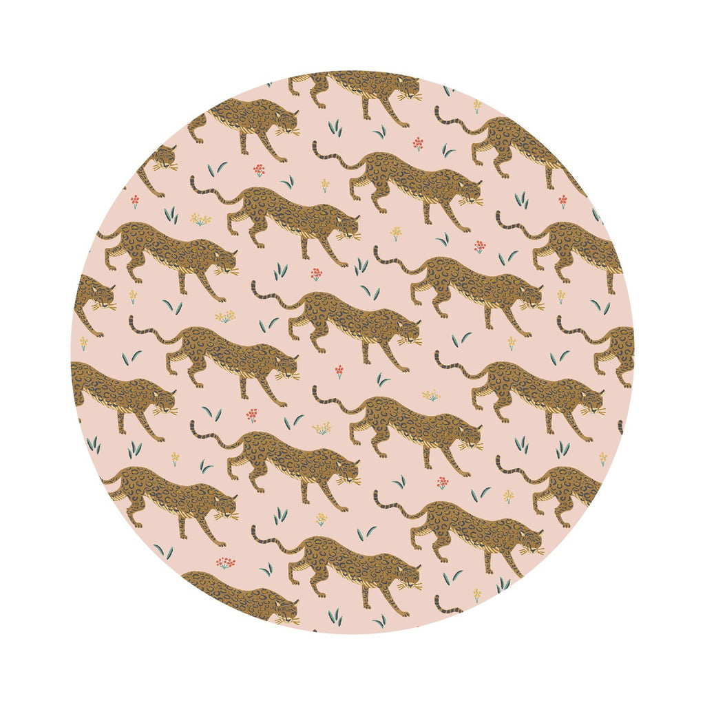 3.5 meters left! - Jaguar in Blush with Gold Metallic - Camont Collection by Rifle Paper Co. - Cotton + Steel Fabrics