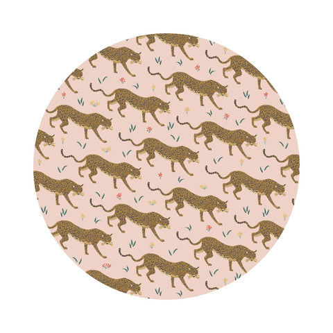 Re-stock! - Jaguar in Blush with Gold Metallic - Camont Collection by Rifle Paper Co. - Cotton + Steel Fabrics